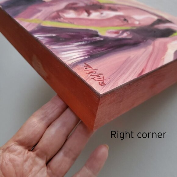 “Daydreaming” Original Oil Painting by Robin White - Oil on Wood Panel 10 x 8 x. - Picture 6 of 9